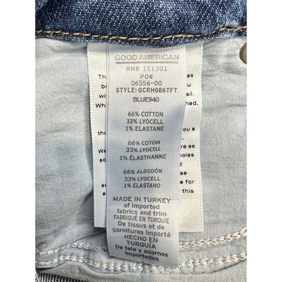 Good American Good Classic Jeans 00/24 High Rise Medium Wash Raw Hem NWT!!! - Picture 5 of 5